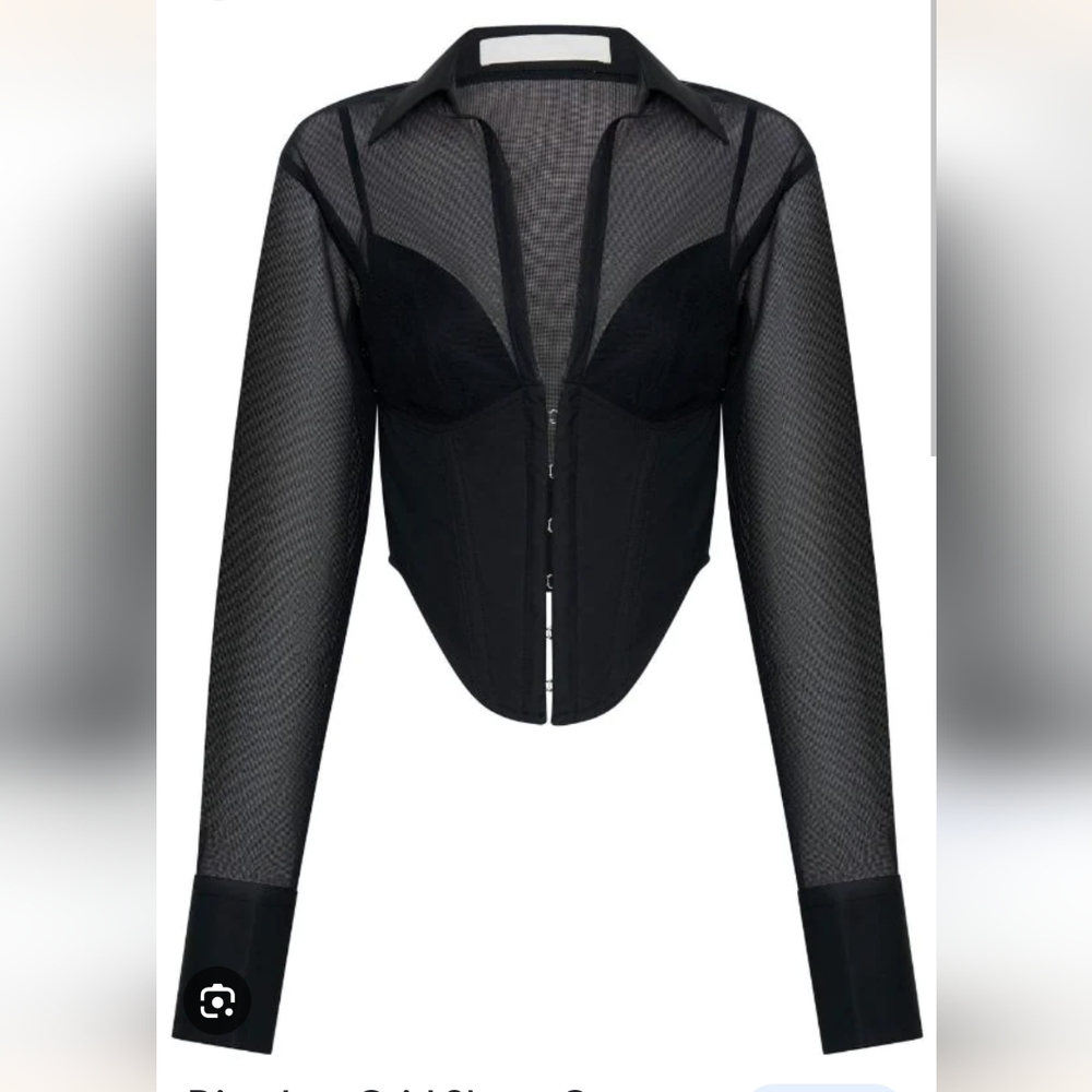 Dion Lee Grid Corset Shirt Black